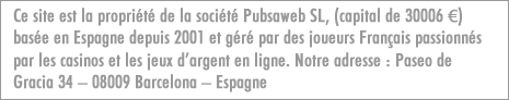 Mentions légales Casinosguide.