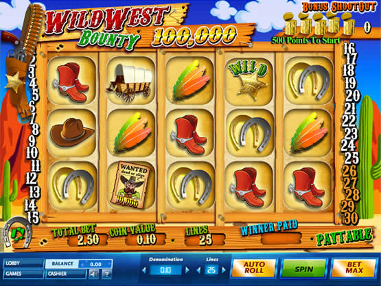 Wild West Bounty, une machine à sous au jackpot de 100.000 €.