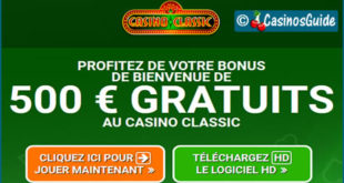 Casino Classic, bonus bien pensé et une flopée de machines à sous.