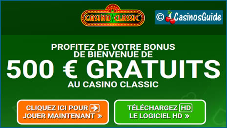 Casino Classic, bonus bien pensé et une flopée de machines à sous.