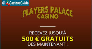 Players Palace Casino, 550 jeux Microgaming au programme et 500 €/$/£/C$ de bonus.