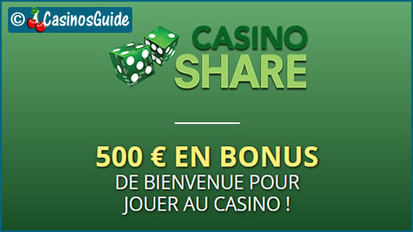 Casino Share, en ligne depuis 2006, vous propose 500 €/$/£/C$ de bonus.