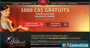 Villento, un casino Microgaming qui vous offre 1000 €/$/£/C$ de bonus.